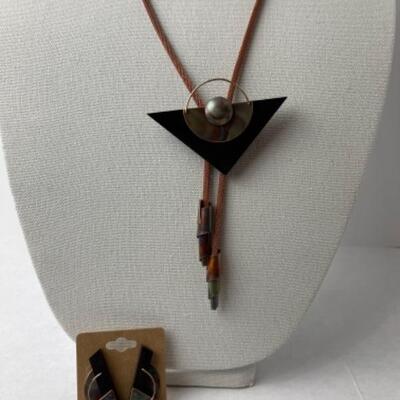 K788 Artisan Made Copper Contemporary Copper Necklace Earring Set