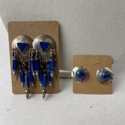 K789 Sterling Blue Lapis Earrings 