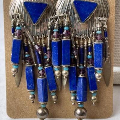 K789 Sterling Blue Lapis Earrings 