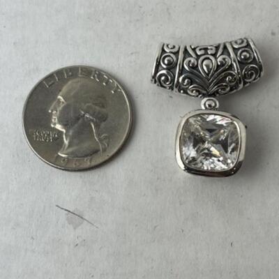 K797  Sterling Angela by John Hardy CZ Pendant