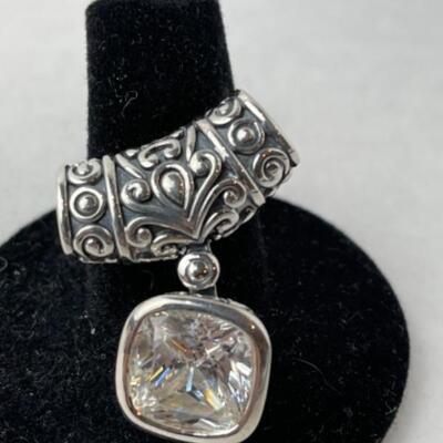 K797  Sterling Angela by John Hardy CZ Pendant