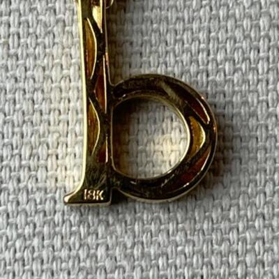 K917 18k Yellow Gold Diamond â€œdâ€ Pendant Necklace 