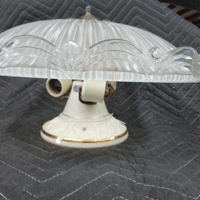 Lot 75 - Vintage Deco Glass Ceiling Light and Shade