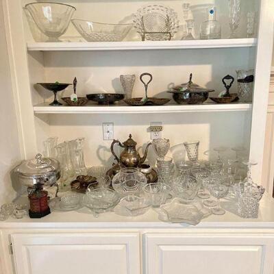 Lot 14: Glassware & Silverplate selection