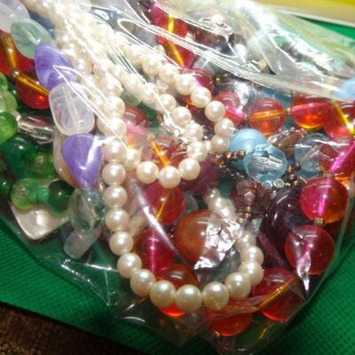1/2 Gallon Bag with Wearable Necklace, Glass, Plastic, Pearl, Shell and more!