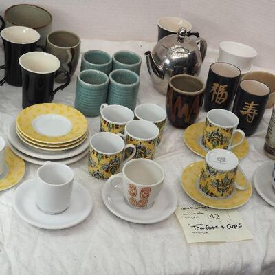 Lot 42 Tea pots and  espresso cups