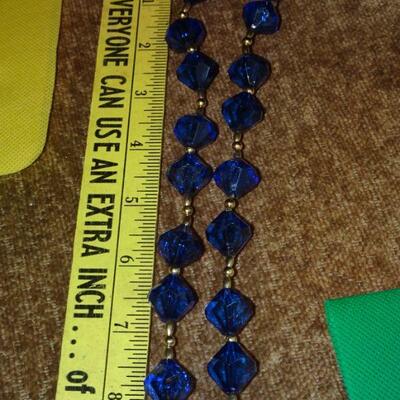 Brilliant Blue Light Weight Beaded Necklace 
