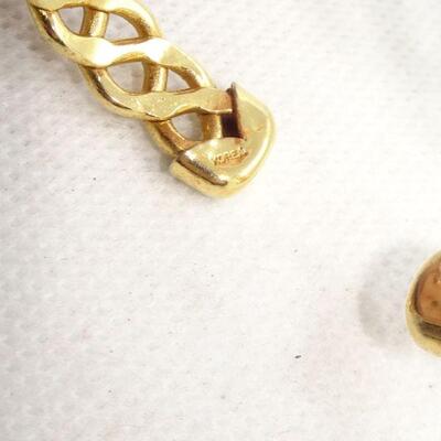 Braided Gold Tone Cuff Bracelet - Korea 