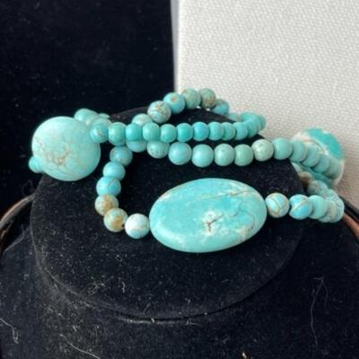 K925 Turquoise, Beaded, Rhinestone jewelry lot  