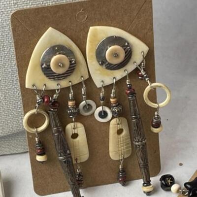 K936 Bone, Black, Artisan Jewelry Lot 