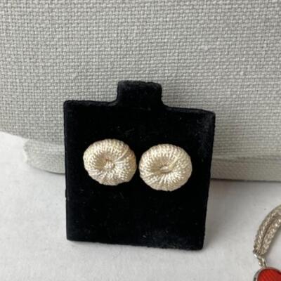 K937 Rainbow Felt Wool Beaded Necklace by CA. Artist