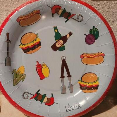 Lot 24: Assorted NEW HALLMARK Grilling Theme Plates and Napkins 