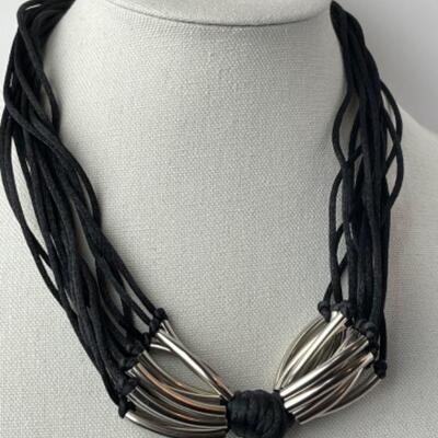 K940 Black and Brown Cording Necklace Lot 