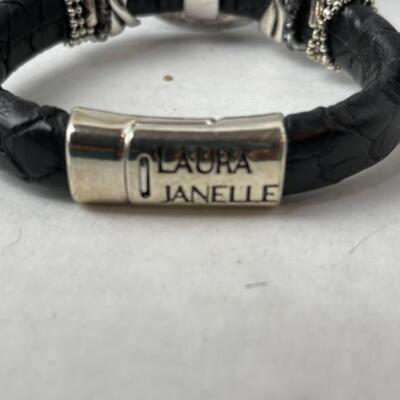 K941 Sterling Black Leather Necklace Lot 