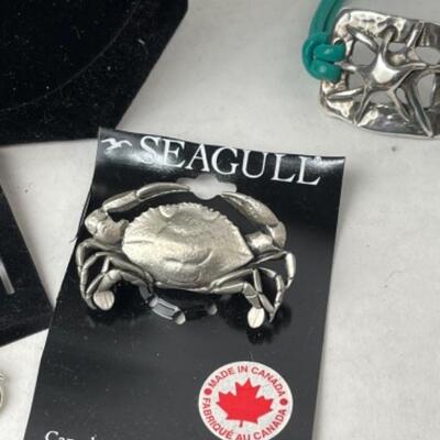 K947 Turquoise Leather Silver tone Jewelry Lot 