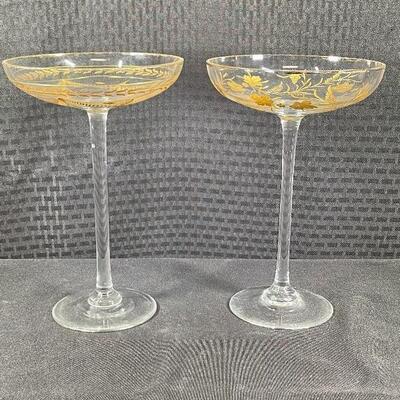 Very tall an extra large champagne Stemware or candy dish on pedestal