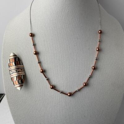 K950 Sterling Copper Necklace Pin Lot 