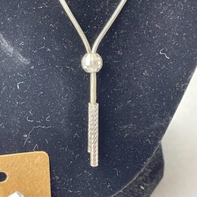 K955 Sterling Ball Necklace, Anklet, Earring Lot 