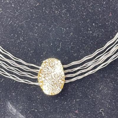 K963 Artisan Necklace, 14k Diamonique CZ Earrings Lot