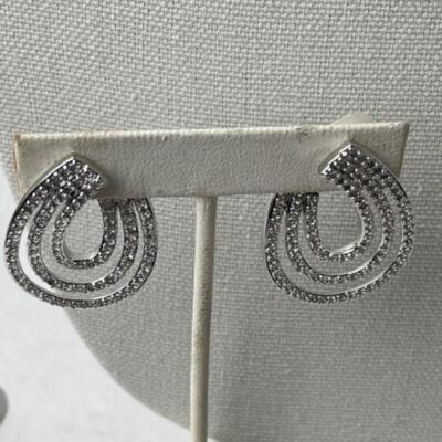 K965 Sterling Silver Diamonique CZ Jewelry Lot 