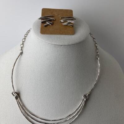 K966 Sterling Silver Necklace and Earring Set 