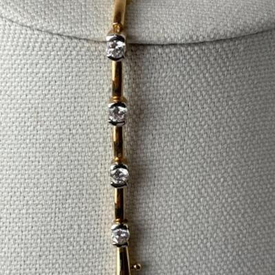 K969 Sterling Gold Filled Ball Necklace and CZ Bracelet 