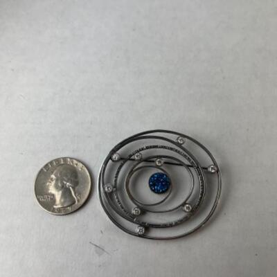 K971 Sterling Metallic Druzy CZ Pin 