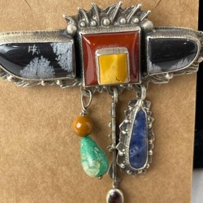 K972 Sterling Pin and Earring Lot 