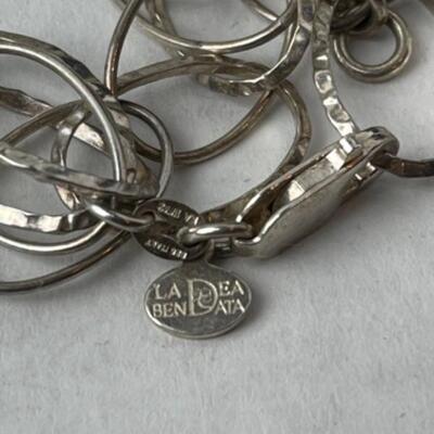 K975 Sterling and 22k Yellow Gold Earrings & Sterling Necklace