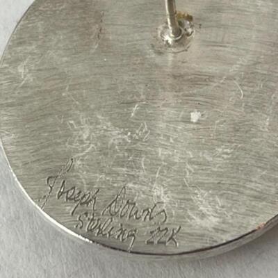 K975 Sterling and 22k Yellow Gold Earrings & Sterling Necklace