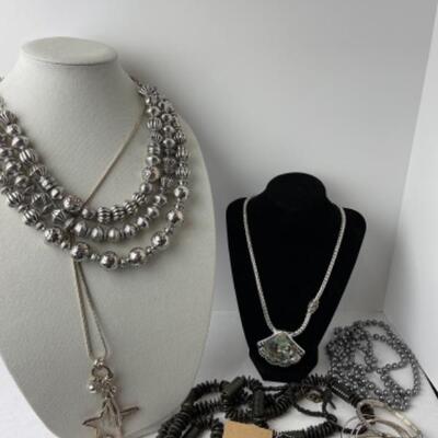 K981 Silver tone Costume Jewelry Lot 