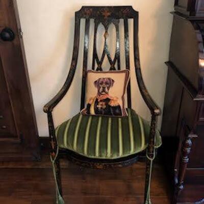 Hand Painted 19th Century Reproduction Occasional Chair