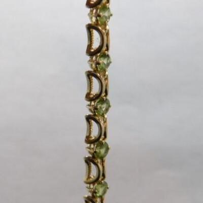 14 KT Gold Peridot Bracelet 11grams