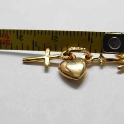 14 KT Gold Faith, Hope, and Charity Charm 1.2 grams 
