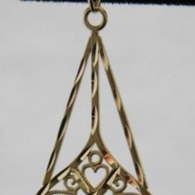 14 KT Gold Filigree Dangle Earrings 2.8 grams