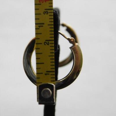 14 KT Gold Square Tube Hoop Earrings 1.5 grams
