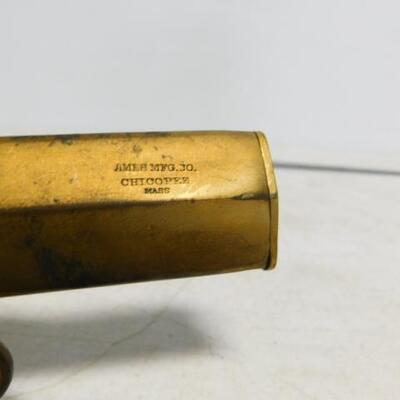 Rare Antique Ames Mfg. Co. 1850-1860 Militia Officer Sword with Pressed Bone Handle and Sheath Scrolled Blade