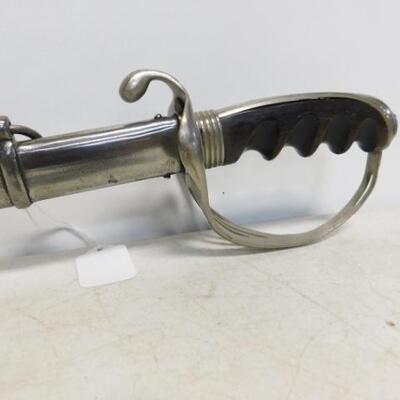 Vintage M. C. Lilley Ceremonial Officer's Sword with Sheath Columbus, Ohio Scrolled Blade