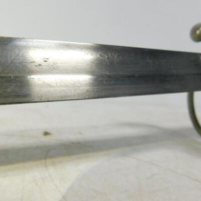Vintage M. C. Lilley Ceremonial Officer's Sword with Sheath Columbus, Ohio Scrolled Blade