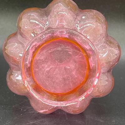 FENTON CRANBERRY PINK GLASS PERFUME WITH STOPPER