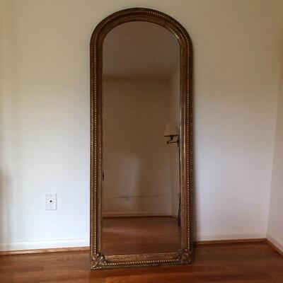 Lot 180 - Tall Gold Antique Mirror 
