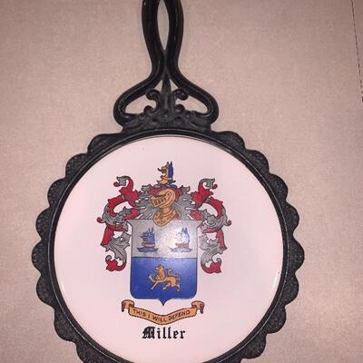 Vintage Miller family crest made in England 