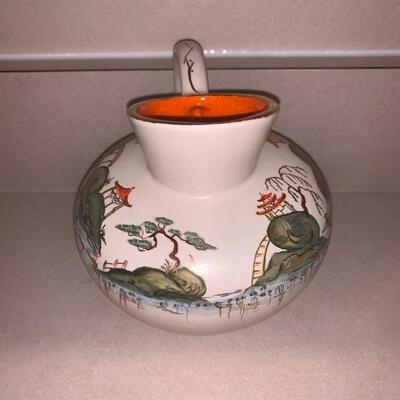 Vintage hand painted gold lining Japanese pot