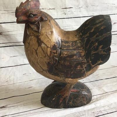 Wood Hand carved Rooster 