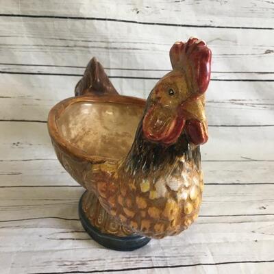 Hand painted Rooster Nut or Fruit Dish
