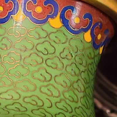 Lot 125: Large Vintage Cloisonne Dragon Vases