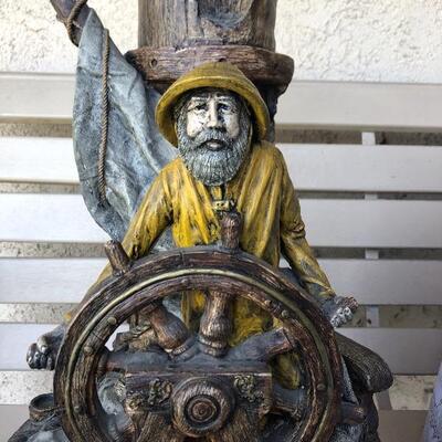 Large Sea Captain at the Helm Lamp Base with Shade
