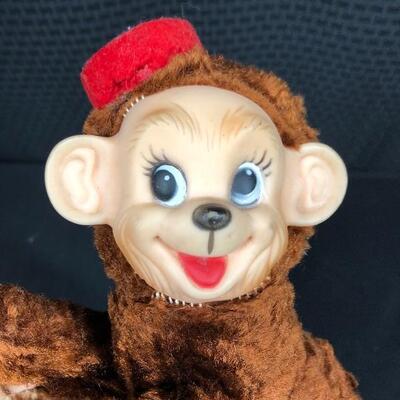 Vintage Rushton Star Creation Rubber Faced Plush Organ Grinder Monkey 