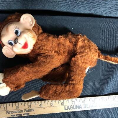 Vintage Rushton Star Creation Rubber Faced Plush Organ Grinder Monkey 