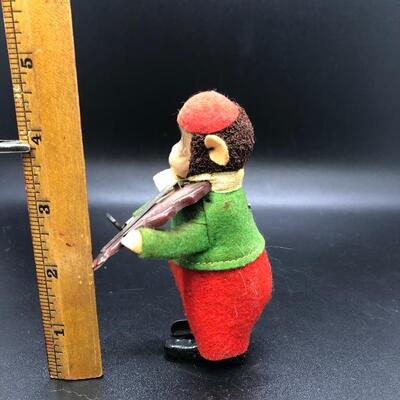 Vintage Schuco Monkey Playing the Violin Figurine Wind Up Toy Germany